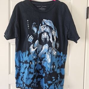 Sleep Token Vessel Black and Blue Tie Dye Band Tee